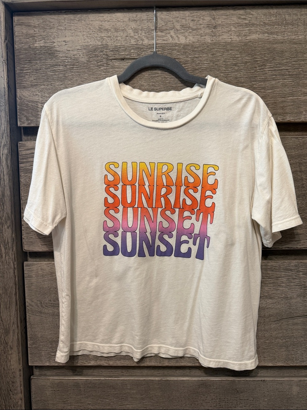Le Superbe Women's Sunrise Sunset Graphic Tee - Cream